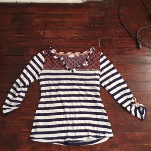 Anthropologie striped top w/ pattern